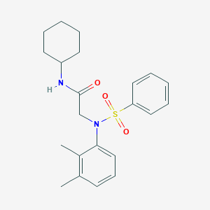 molecular formula C22H28N2O3S B5188262 N~1~-cyclohexyl-N~2~-(2,3-dimethylphenyl)-N~2~-(phenylsulfonyl)glycinamide 