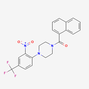 molecular formula C22H18F3N3O3 B5188289 1-(1-naphthoyl)-4-[2-nitro-4-(trifluoromethyl)phenyl]piperazine 