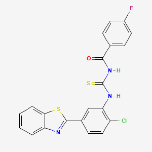 molecular formula C21H13ClFN3OS2 B5188324 N-({[5-(1,3-benzothiazol-2-yl)-2-chlorophenyl]amino}carbonothioyl)-4-fluorobenzamide CAS No. 428445-41-4