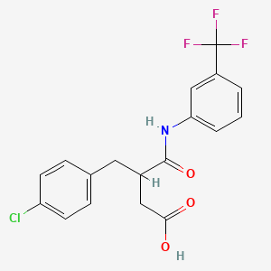 molecular formula C18H15ClF3NO3 B5188325 3-(4-chlorobenzyl)-4-oxo-4-{[3-(trifluoromethyl)phenyl]amino}butanoic acid CAS No. 314030-21-2