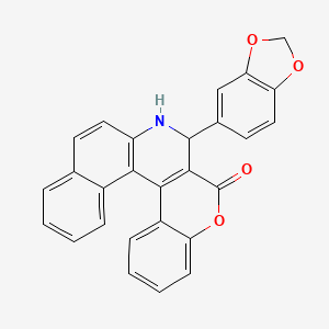 molecular formula C27H17NO4 B5188326 3-(1,3-benzodioxol-5-yl)-3,4-dihydro-2H-benzo[f]chromeno[3,4-c]quinolin-2-one 