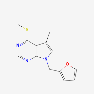 molecular formula C15H17N3OS B5188331 4-(ethylthio)-7-(2-furylmethyl)-5,6-dimethyl-7H-pyrrolo[2,3-d]pyrimidine 
