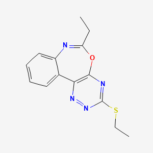 molecular formula C14H14N4OS B5188338 6-ethyl-3-(ethylthio)[1,2,4]triazino[5,6-d][3,1]benzoxazepine 