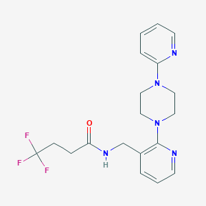 molecular formula C19H22F3N5O B5188366 4,4,4-trifluoro-N-({2-[4-(2-pyridinyl)-1-piperazinyl]-3-pyridinyl}methyl)butanamide 