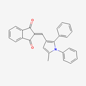 molecular formula C27H19NO2 B5188395 2-[(5-methyl-1,2-diphenyl-1H-pyrrol-3-yl)methylene]-1H-indene-1,3(2H)-dione 