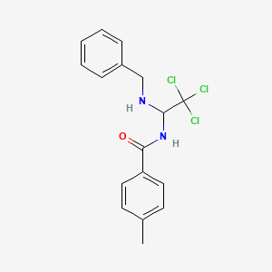 molecular formula C17H17Cl3N2O B5188400 N-[1-(benzylamino)-2,2,2-trichloroethyl]-4-methylbenzamide 