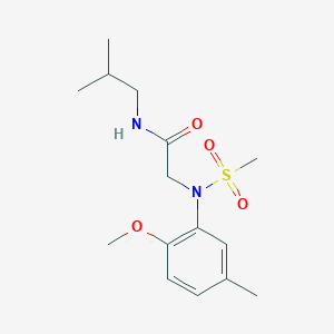 molecular formula C15H24N2O4S B5188408 N~1~-isobutyl-N~2~-(2-methoxy-5-methylphenyl)-N~2~-(methylsulfonyl)glycinamide 