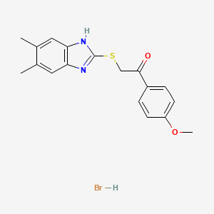 molecular formula C18H19BrN2O2S B5188418 2-[(5,6-dimethyl-1H-benzimidazol-2-yl)thio]-1-(4-methoxyphenyl)ethanone hydrobromide 