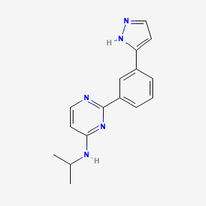 molecular formula C16H17N5 B5188442 N-isopropyl-2-[3-(1H-pyrazol-3-yl)phenyl]-4-pyrimidinamine trifluoroacetate 