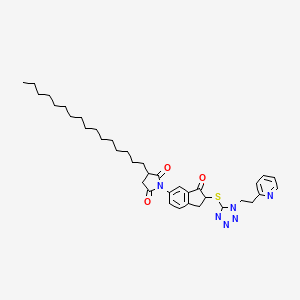 3-hexadecyl-1-[3-oxo-2-({1-[2-(2-pyridinyl)ethyl]-1H-tetrazol-5-yl}thio)-2,3-dihydro-1H-inden-5-yl]-2,5-pyrrolidinedione