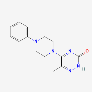 molecular formula C14H17N5O B5188462 6-methyl-5-(4-phenyl-1-piperazinyl)-1,2,4-triazin-3(2H)-one 