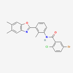 molecular formula C23H18BrClN2O2 B5188467 5-bromo-2-chloro-N-[3-(5,6-dimethyl-1,3-benzoxazol-2-yl)-2-methylphenyl]benzamide 