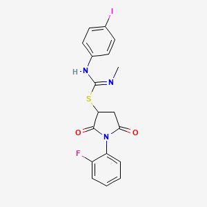 molecular formula C18H15FIN3O2S B5188486 1-(2-fluorophenyl)-2,5-dioxo-3-pyrrolidinyl N'-(4-iodophenyl)-N-methylimidothiocarbamate 