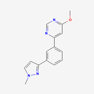 molecular formula C15H14N4O B5188500 4-methoxy-6-[3-(1-methyl-1H-pyrazol-3-yl)phenyl]pyrimidine 