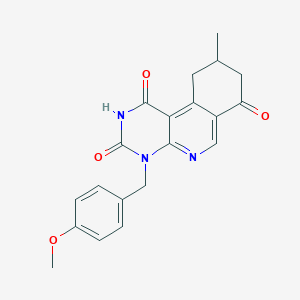 molecular formula C20H19N3O4 B5188507 4-(4-methoxybenzyl)-9-methyl-9,10-dihydropyrimido[4,5-c]isoquinoline-1,3,7(2H,4H,8H)-trione 