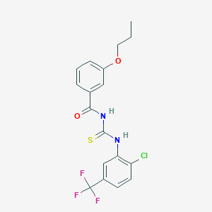 molecular formula C18H16ClF3N2O2S B5188514 N-({[2-chloro-5-(trifluoromethyl)phenyl]amino}carbonothioyl)-3-propoxybenzamide 