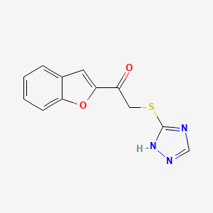 molecular formula C12H9N3O2S B5188521 1-(1-benzofuran-2-yl)-2-(4H-1,2,4-triazol-3-ylthio)ethanone 