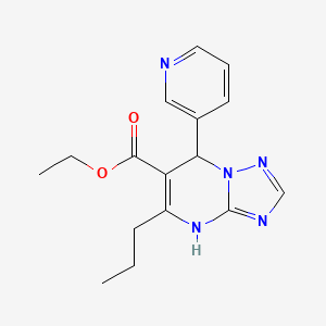 molecular formula C16H19N5O2 B5188527 ethyl 5-propyl-7-(3-pyridinyl)-4,7-dihydro[1,2,4]triazolo[1,5-a]pyrimidine-6-carboxylate 