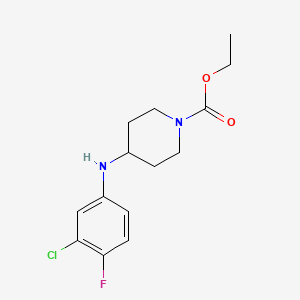 molecular formula C14H18ClFN2O2 B5188535 ethyl 4-[(3-chloro-4-fluorophenyl)amino]-1-piperidinecarboxylate 
