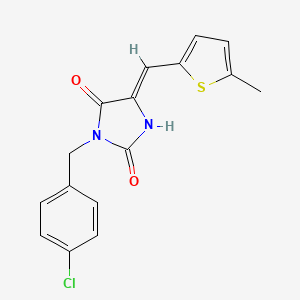 molecular formula C16H13ClN2O2S B5188541 3-(4-chlorobenzyl)-5-[(5-methyl-2-thienyl)methylene]-2,4-imidazolidinedione 