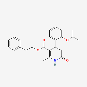 molecular formula C24H27NO4 B5188546 2-phenylethyl 4-(2-isopropoxyphenyl)-2-methyl-6-oxo-1,4,5,6-tetrahydro-3-pyridinecarboxylate CAS No. 6073-32-1