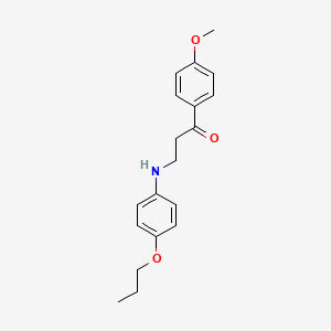 molecular formula C19H23NO3 B5188547 1-(4-methoxyphenyl)-3-[(4-propoxyphenyl)amino]-1-propanone 