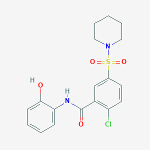 molecular formula C18H19ClN2O4S B5188563 2-chloro-N-(2-hydroxyphenyl)-5-(1-piperidinylsulfonyl)benzamide CAS No. 5914-81-8