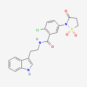 molecular formula C20H18ClN3O4S B5188579 2-chloro-5-(1,1-dioxido-3-oxo-2-isothiazolidinyl)-N-[2-(1H-indol-3-yl)ethyl]benzamide 