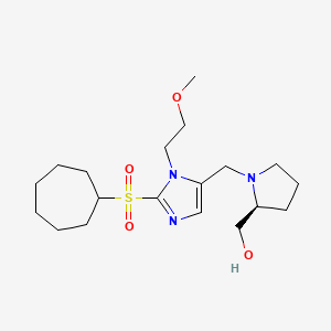 molecular formula C19H33N3O4S B5188617 ((2S)-1-{[2-(cycloheptylsulfonyl)-1-(2-methoxyethyl)-1H-imidazol-5-yl]methyl}-2-pyrrolidinyl)methanol 