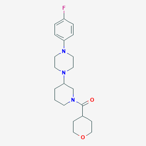 molecular formula C21H30FN3O2 B5188630 1-(4-fluorophenyl)-4-[1-(tetrahydro-2H-pyran-4-ylcarbonyl)-3-piperidinyl]piperazine 