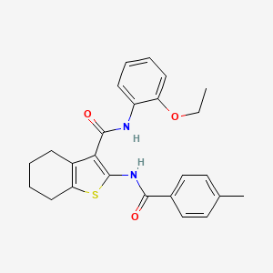 molecular formula C25H26N2O3S B5188648 N-(2-ethoxyphenyl)-2-[(4-methylbenzoyl)amino]-4,5,6,7-tetrahydro-1-benzothiophene-3-carboxamide 