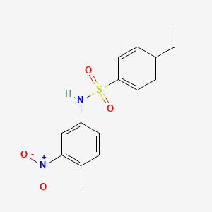 molecular formula C15H16N2O4S B5188656 4-ethyl-N-(4-methyl-3-nitrophenyl)benzenesulfonamide 