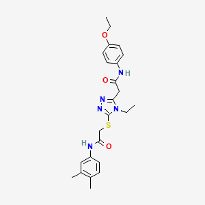 molecular formula C24H29N5O3S B5188665 2-[5-({2-[(3,4-dimethylphenyl)amino]-2-oxoethyl}thio)-4-ethyl-4H-1,2,4-triazol-3-yl]-N-(4-ethoxyphenyl)acetamide 