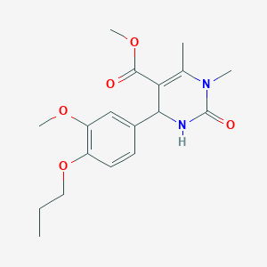 molecular formula C18H24N2O5 B5188675 methyl 4-(3-methoxy-4-propoxyphenyl)-1,6-dimethyl-2-oxo-1,2,3,4-tetrahydro-5-pyrimidinecarboxylate 