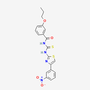 molecular formula C20H18N4O4S2 B5188684 N-({[4-(3-nitrophenyl)-1,3-thiazol-2-yl]amino}carbonothioyl)-3-propoxybenzamide 