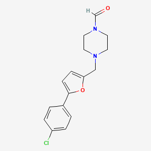molecular formula C16H17ClN2O2 B5188698 4-{[5-(4-chlorophenyl)-2-furyl]methyl}-1-piperazinecarbaldehyde 