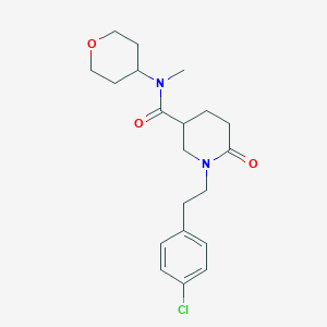 molecular formula C20H27ClN2O3 B5188712 1-[2-(4-chlorophenyl)ethyl]-N-methyl-6-oxo-N-(tetrahydro-2H-pyran-4-yl)-3-piperidinecarboxamide 