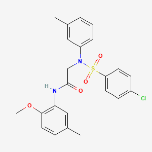 molecular formula C23H23ClN2O4S B5188762 N~2~-[(4-chlorophenyl)sulfonyl]-N~1~-(2-methoxy-5-methylphenyl)-N~2~-(3-methylphenyl)glycinamide 