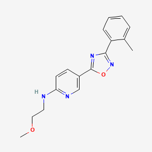 molecular formula C17H18N4O2 B5188778 N-(2-methoxyethyl)-5-[3-(2-methylphenyl)-1,2,4-oxadiazol-5-yl]-2-pyridinamine 