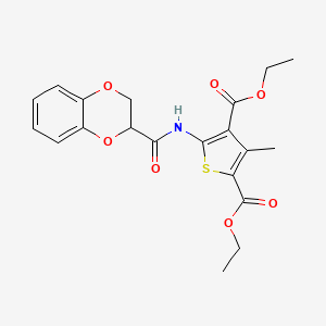 molecular formula C20H21NO7S B5188782 diethyl 5-[(2,3-dihydro-1,4-benzodioxin-2-ylcarbonyl)amino]-3-methyl-2,4-thiophenedicarboxylate 