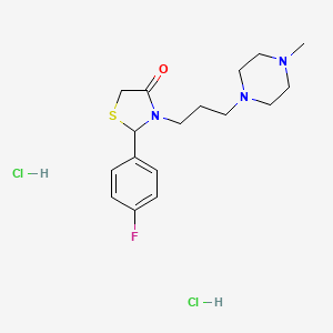 molecular formula C17H26Cl2FN3OS B5188800 2-(4-fluorophenyl)-3-[3-(4-methyl-1-piperazinyl)propyl]-1,3-thiazolidin-4-one dihydrochloride 