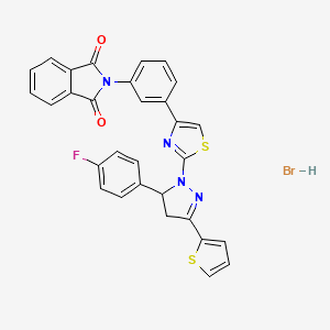 molecular formula C30H20BrFN4O2S2 B5188814 2-(3-{2-[5-(4-fluorophenyl)-3-(2-thienyl)-4,5-dihydro-1H-pyrazol-1-yl]-1,3-thiazol-4-yl}phenyl)-1H-isoindole-1,3(2H)-dione hydrobromide 