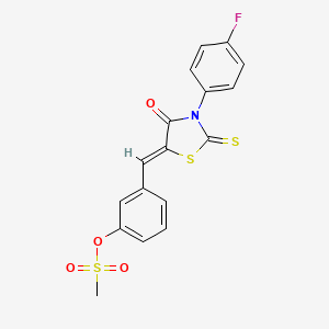 molecular formula C17H12FNO4S3 B5188816 3-{[3-(4-fluorophenyl)-4-oxo-2-thioxo-1,3-thiazolidin-5-ylidene]methyl}phenyl methanesulfonate 