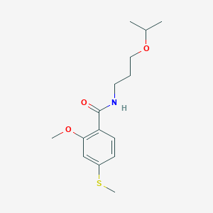 molecular formula C15H23NO3S B5188831 N-(3-isopropoxypropyl)-2-methoxy-4-(methylthio)benzamide 