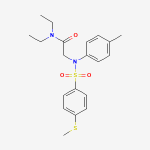 molecular formula C20H26N2O3S2 B5188838 N~1~,N~1~-diethyl-N~2~-(4-methylphenyl)-N~2~-{[4-(methylthio)phenyl]sulfonyl}glycinamide 