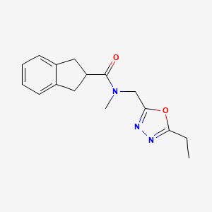 N-[(5-ethyl-1,3,4-oxadiazol-2-yl)methyl]-N-methyl-2-indanecarboxamide