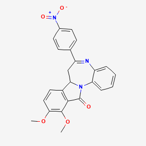 molecular formula C24H19N3O5 B5188939 10,11-dimethoxy-6-(4-nitrophenyl)-7,7a-dihydro-12H-isoindolo[2,1-a][1,5]benzodiazepin-12-one 