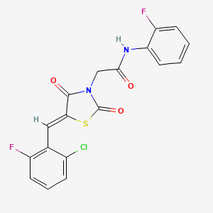 2-[5-(2-chloro-6-fluorobenzylidene)-2,4-dioxo-1,3-thiazolidin-3-yl]-N-(2-fluorophenyl)acetamide