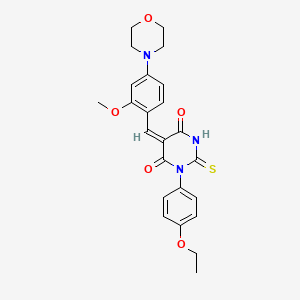 1-(4-ethoxyphenyl)-5-[2-methoxy-4-(4-morpholinyl)benzylidene]-2-thioxodihydro-4,6(1H,5H)-pyrimidinedione