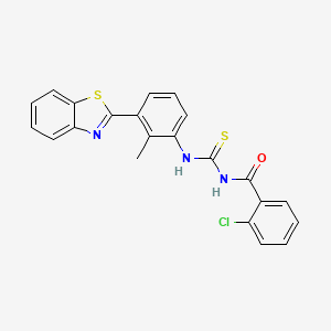 N-[[3-(1,3-benzothiazol-2-yl)-2-methylphenyl]carbamothioyl]-2-chlorobenzamide